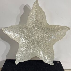 Elegant Creamy White Starfish Decorative Glass Art